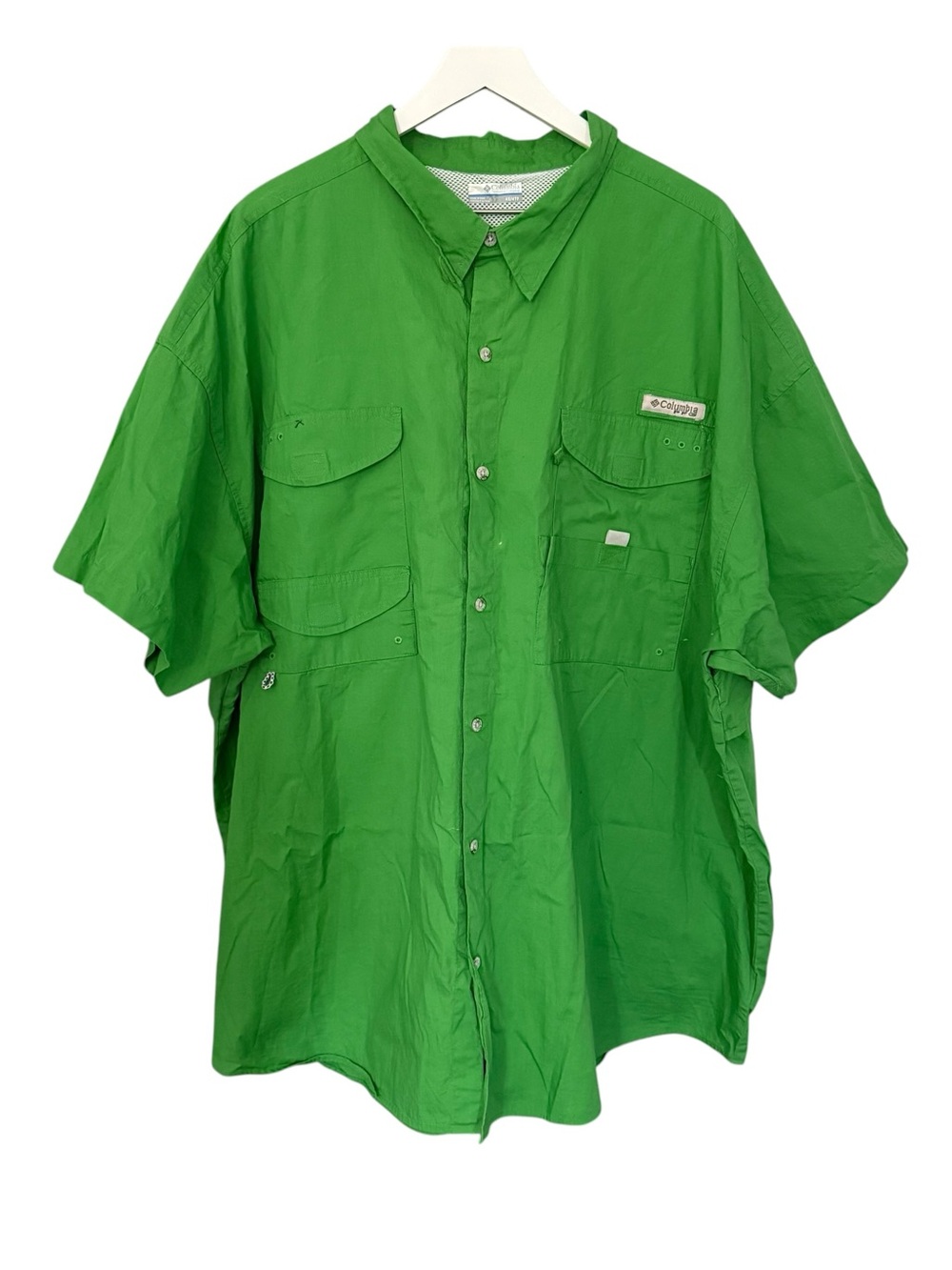 Columbia PFG Short Sleeve Shirt Men’s 4X Vented Fishing Outdoors Green